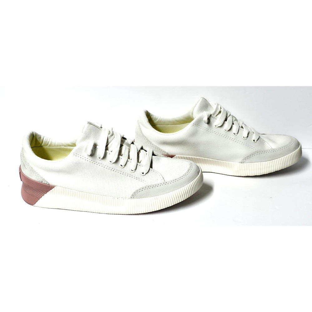 Sorel Women's Shoes 7.5 Lace Up Out N About Athletic White Pink Yellow - Picture 2 of 10